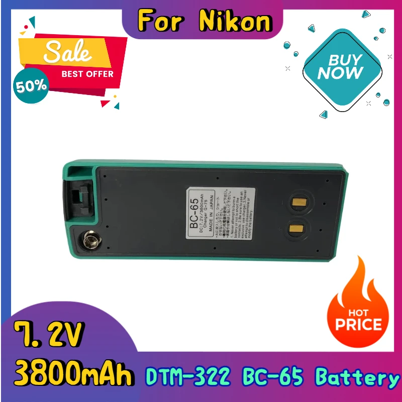 

7.2v 3800mAh DTM-322 BC-65 Battery for Nikon DTM-302 452 330 332 35 NPL-302 NPL-352 DTM-352 Total Station Surveying NiMH Battery