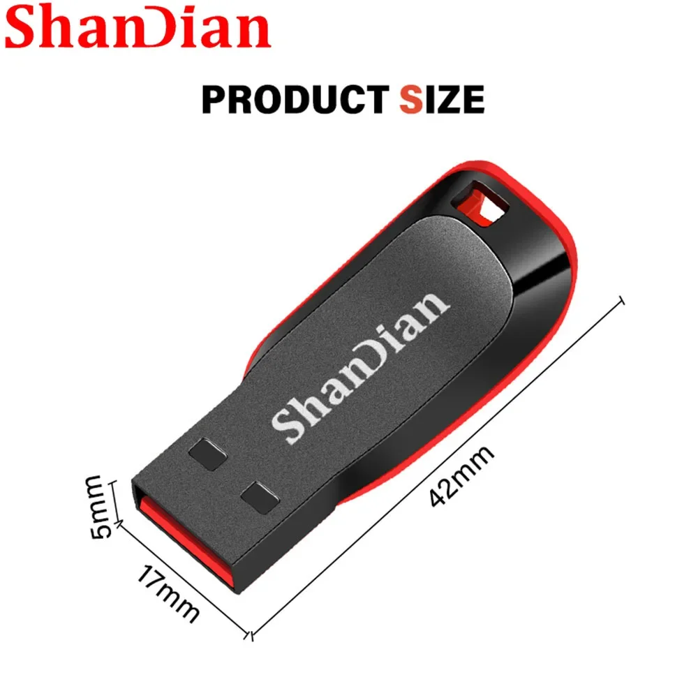 

SHANDIAN High Speed USB Flash Drives 2.0 128GB 64GB Black Free Keychain Pen Drive 32GB Storage Memory Stick Mini Business Gift