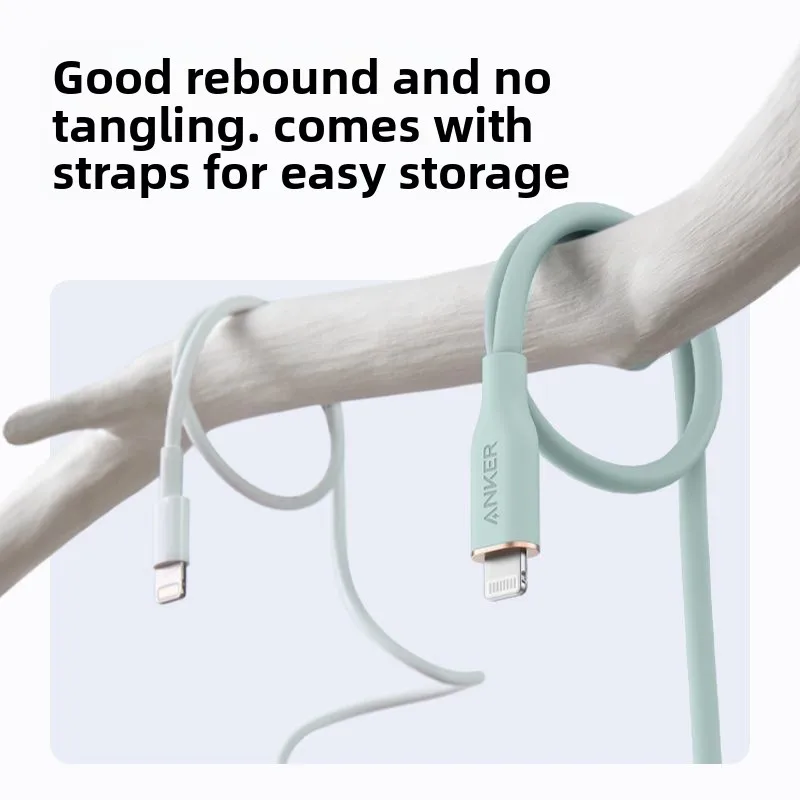 Kabel do szybkiego ładowania ANKER Type-C z oficjalną certyfikacją MFi, wykonany z przyjaznego dla skóry silikonu, odpowiedni do Apple 13 i Apple 14. — zdjęcie produktu 4