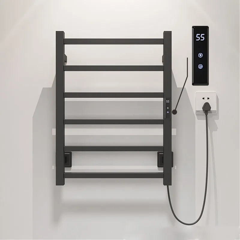 Smart Electric Stainless Steel Wall-Mounted Chrome Towel Rack Temperature Time Control Heated Towel Warmer for Hotel Bathroom