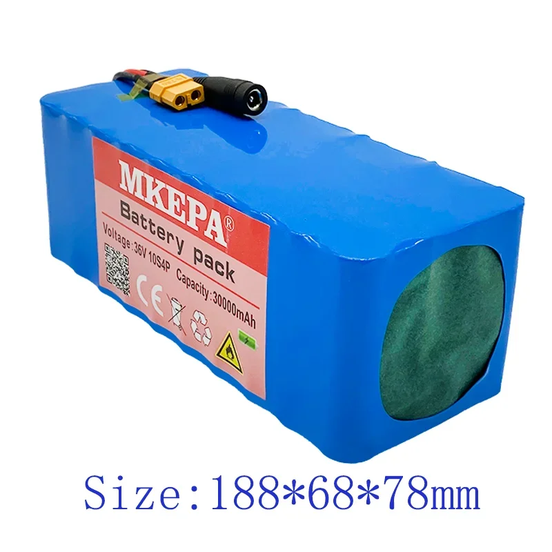 36V 10S4P 30Ah battery pack 500W high power battery 42V 30000mAh Ebike electric bicycle BMS 42v battery with xt60 plug