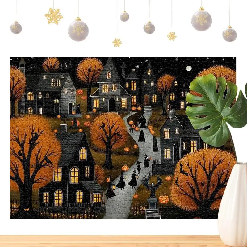 Halloween Jigsaw Puzzles Halloween Jigsaw Puzzles 1000 Pieces Ghost Pumpkin Hometown Home Decor Interactive Brain Teaser For