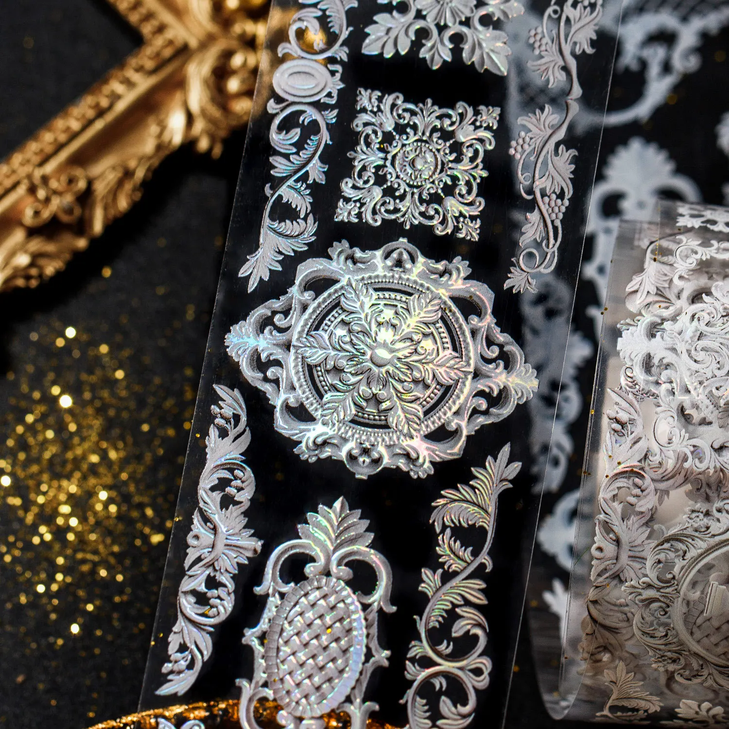 1roll 2m Baroque hollow theme tape Stickers for Scrapbooking Calendars Arts Diy Crafts