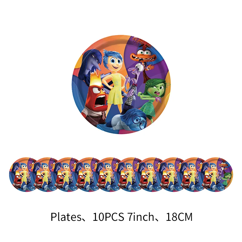 Disney Inside Out Birthday Decorations Disposable Tableware Plates Cups Napkins Keychain Balloon Baby Shower Kids Party Supplies