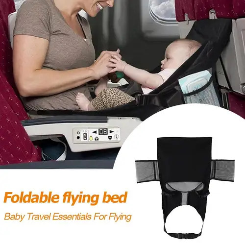 Imagen 2 del producto Extensor de asiento de avión para niños, cama voladora plegable, comodidad portátil, cama de viaje para niños pequeños, cuna para dormir en coche, accesorios de Interior de coche