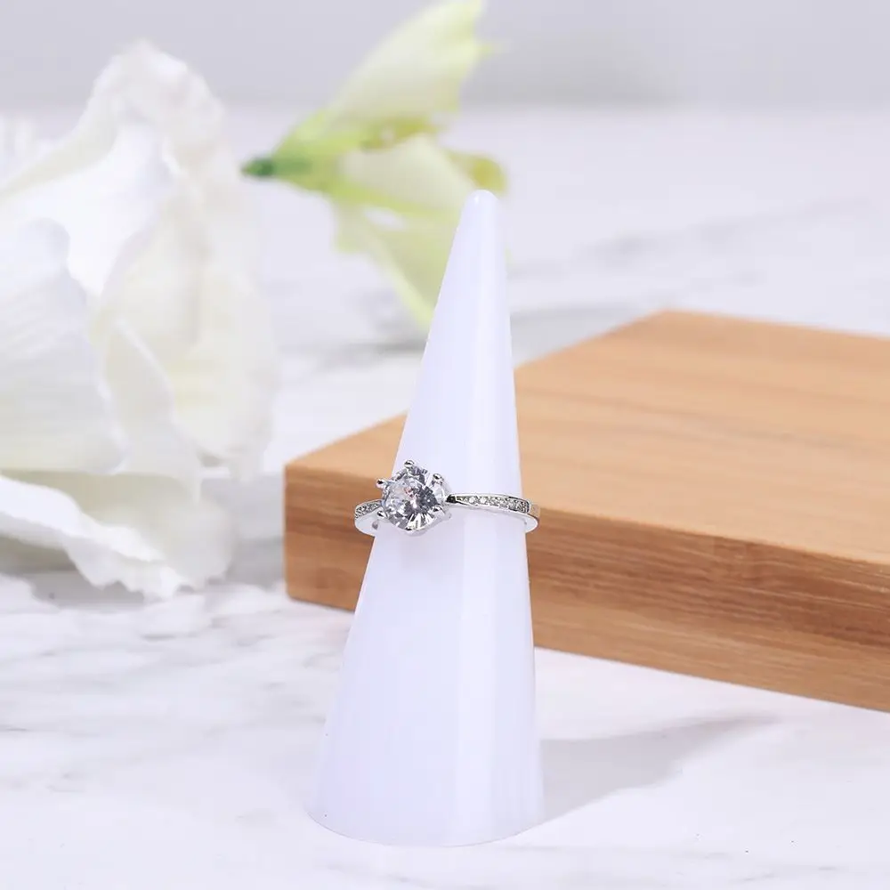 

1/5PCS Mini Fingertip Conical Shape Jewelry Show Jewellery Organizer Acrylic Holder Ring Display Stand