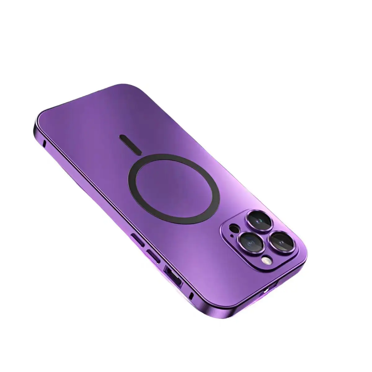 

Aluminum Metal Frame Magnetic Case For iPhone 15 14 13 12 16 Pro Max Wireless Charging Lens Protection Detachable Phone Cover