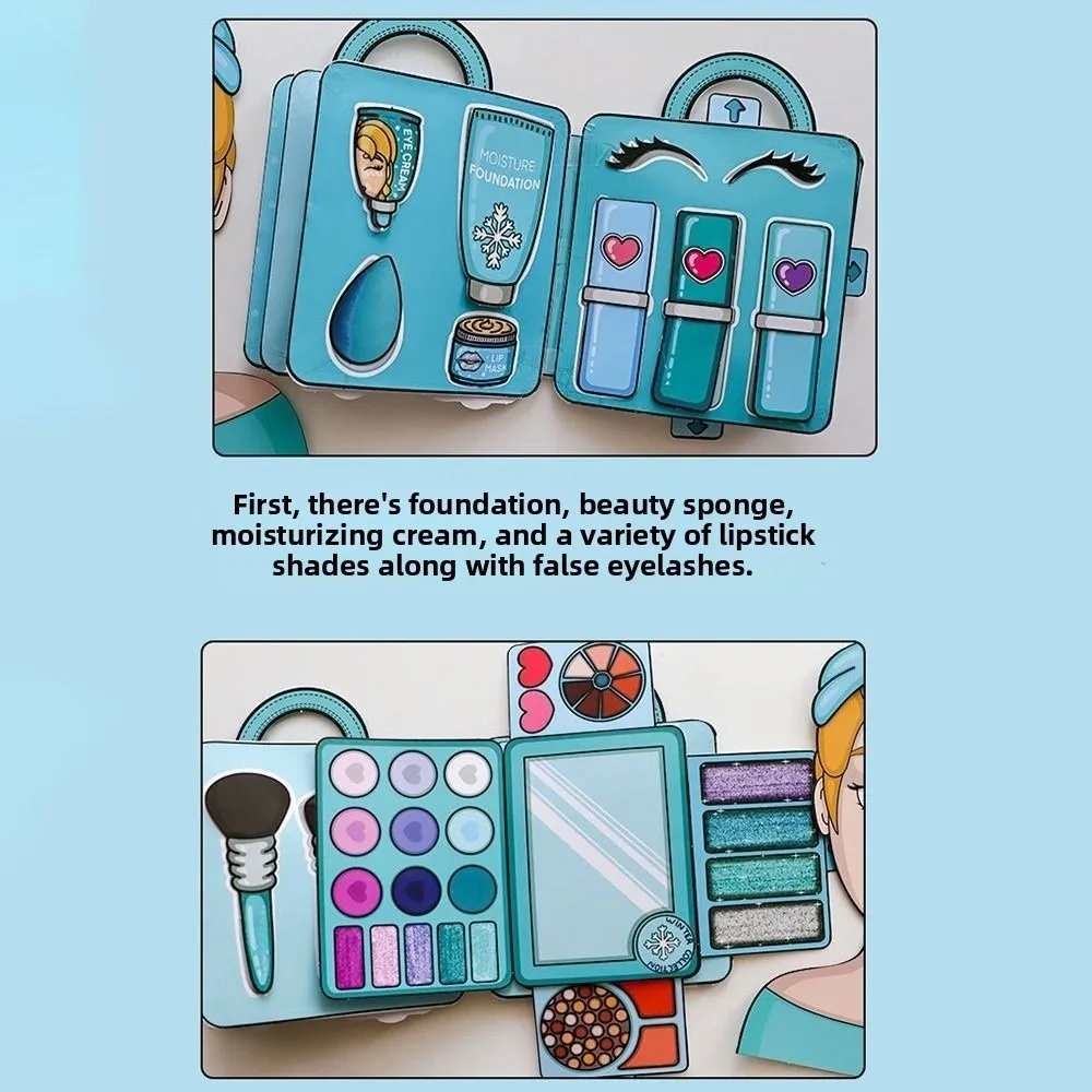 Cute Style 3D Nail Shop Quiet Book Interactive Homemade DIY Dress Up Creative Craft Makeup Quiet Book Children Play