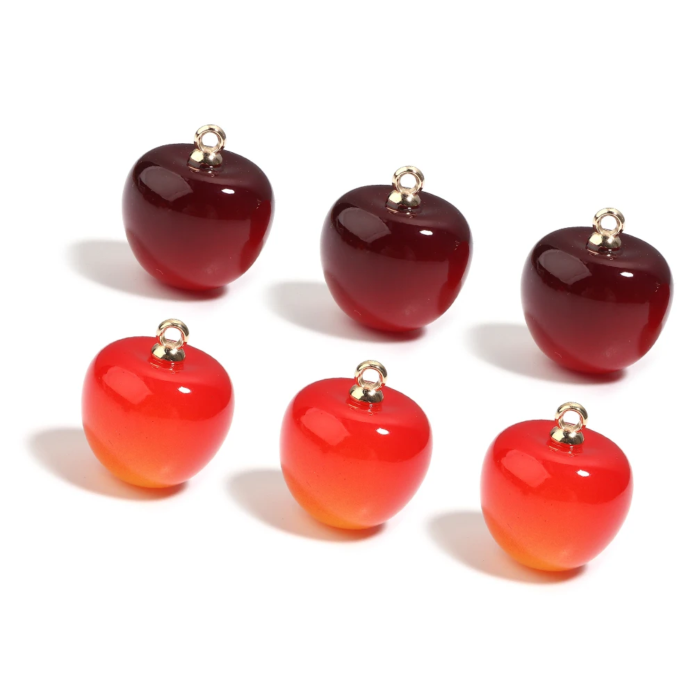 10pcs Cherry Shape Acrylic Charms for DIY Jewellery Making