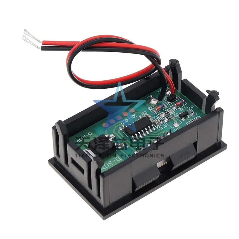 Two-Wire Dc5V-120V Dc Digital Display Voltmeter Digital Voltmeter Electric Vehicle Meter Anti-Reverse Connection 0.56