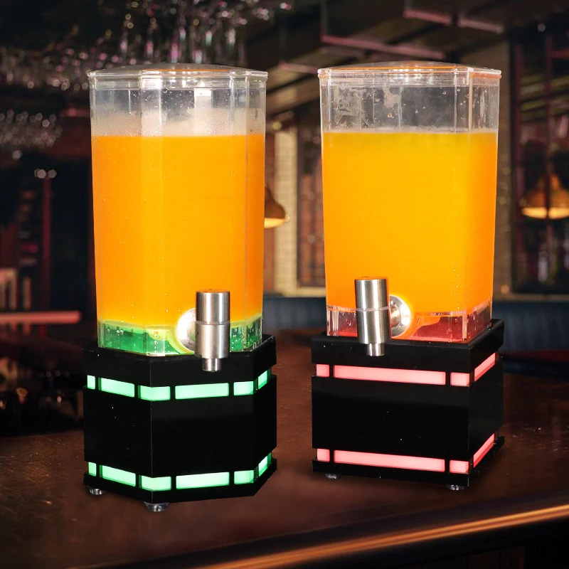 

Bar ice-patterned luminous wine dispenser beer keg KTV transparent fruit wine dispenser cocktail dispenser with tap