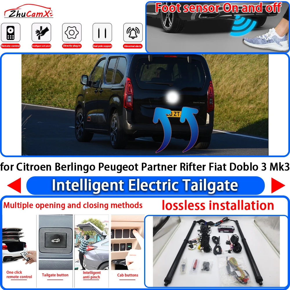 for Citroen Berlingo Peugeot Partner Rifter Fiat Doblo 3 Mk3 Power Liftgate Trunk Electric Suction Tailgate Tail Gate Lift Strut