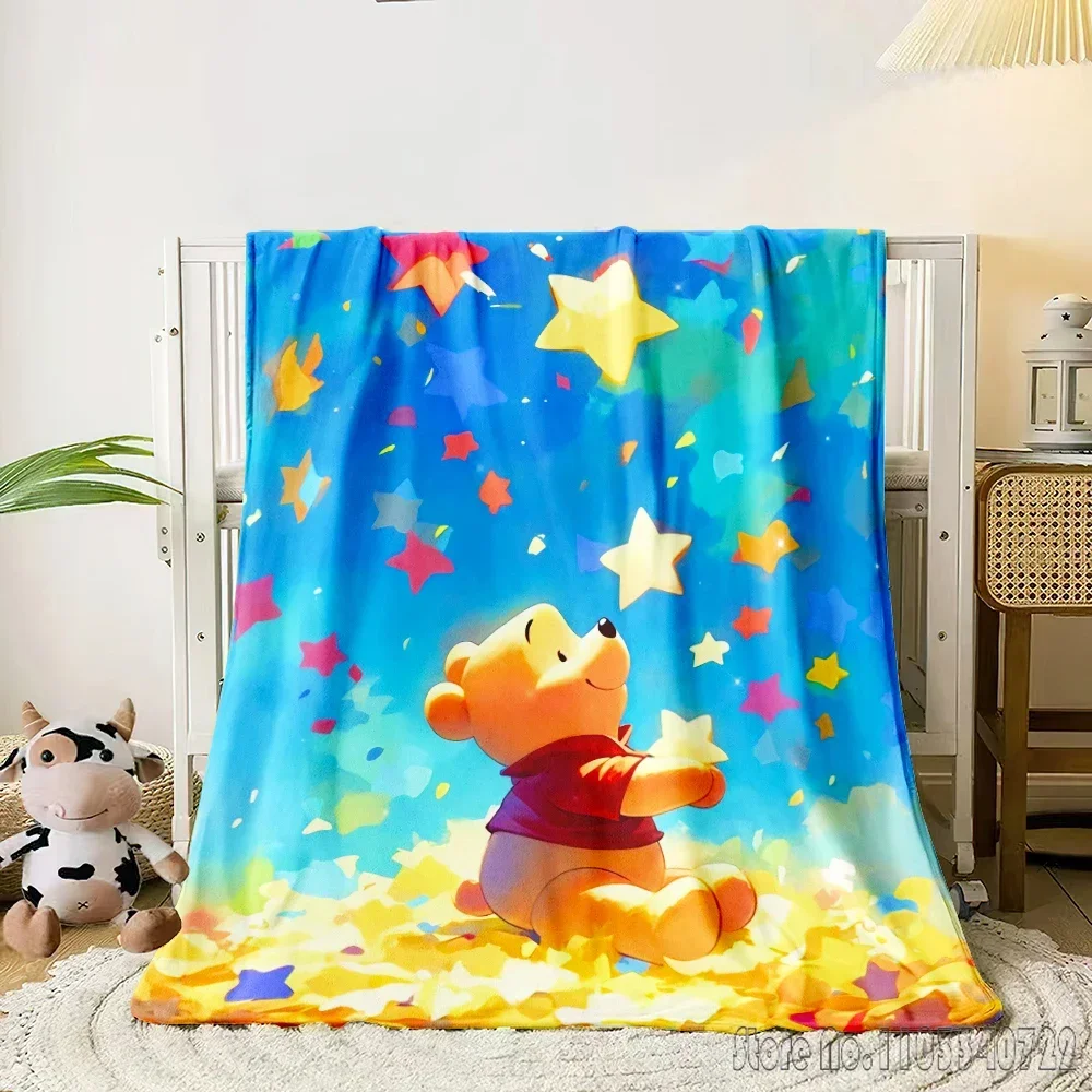 

Winnie Bear the Pooh 3D Printed Home Cute Kids Blanket Throw for Bed Sofa Decor Fleece Nap Blankets Boys Girls Children Gift