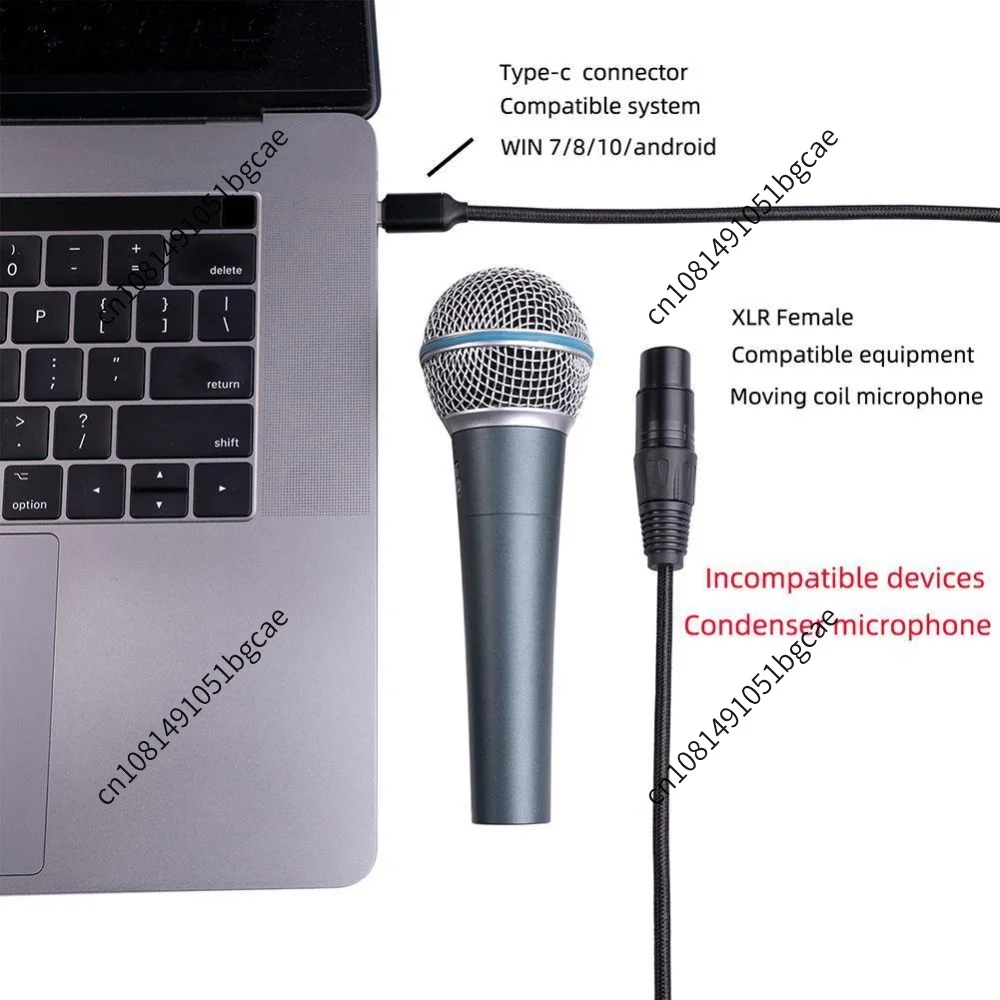 2/ Type-C to XLR 3 Pin Microphone Audio Cable Male To Female Mic Adapter for Windows 98SE/2000/XP/VISTA/Win 7 8 10