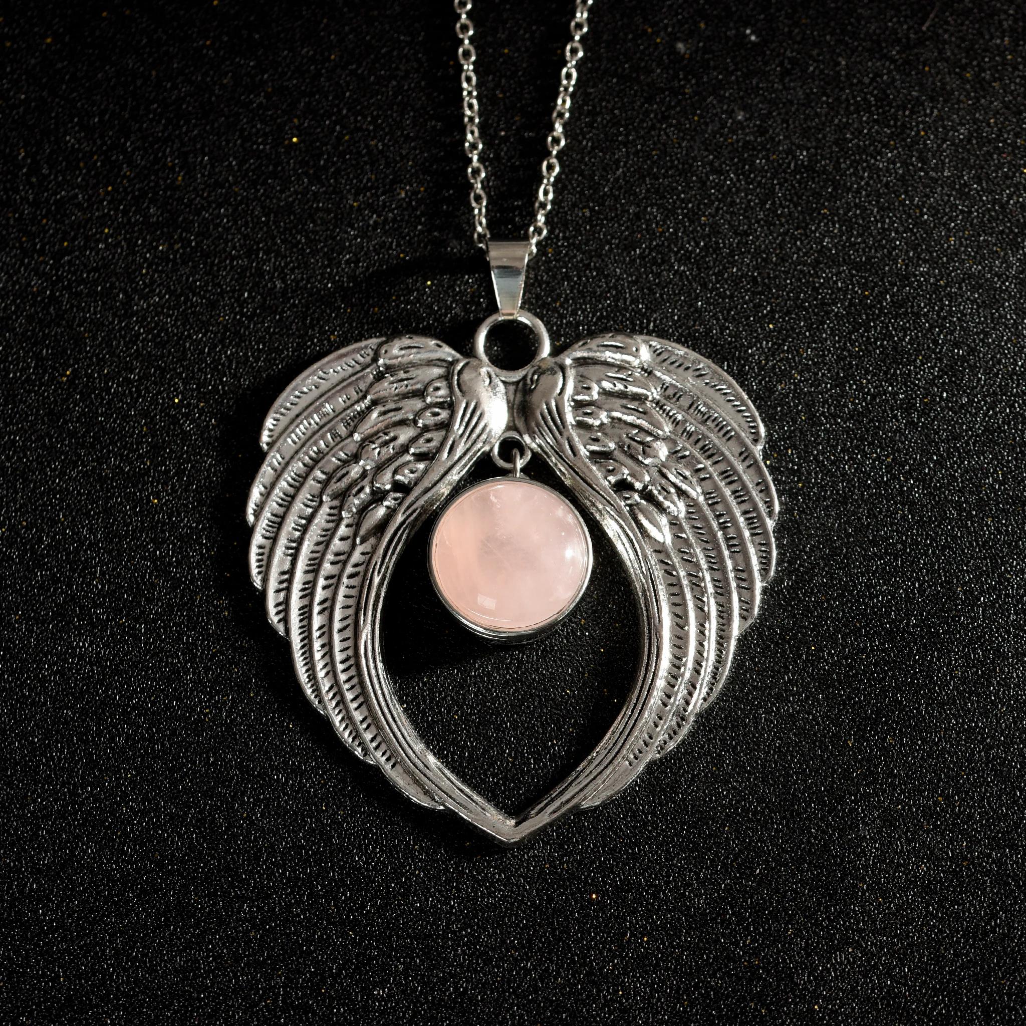 

Chakra DIY Button Crystal Pendant Necklace Series wing necklace