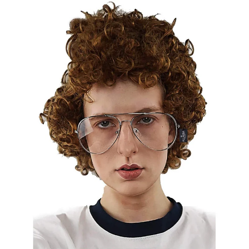 

Новый европейский и американский коричневый короткий маленький вьющийся парик из синтетических волос для молодых мужчин