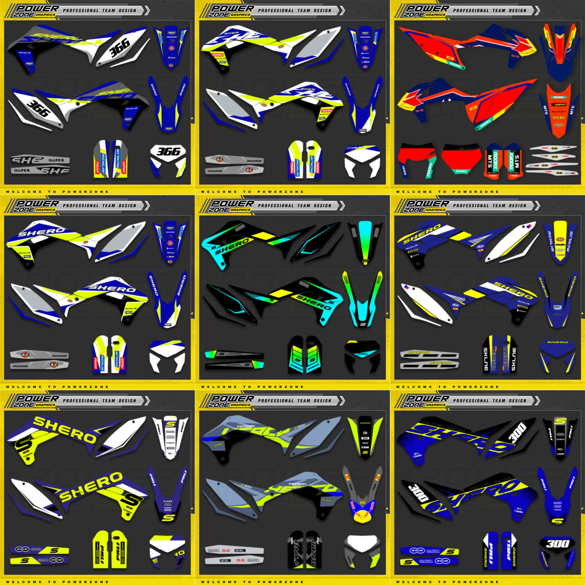 

PowerZone Custom Team Graphics Decals Stickers Kit For SHERCO 2017 2018 2019 2020 2021 2022 SE SEF Deco Stickers