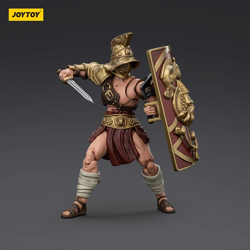 JOYTOY Roman Gladiator Articulated Action Figures Set 1:18 Scale 5 Pack Ancient Warrior Model Dolls for Adult Collectors And