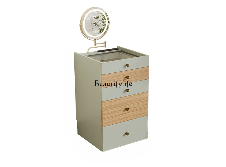 Floor-to-ceiling chest dresser integrated small apartment bedroom bedside dressing table with mirror