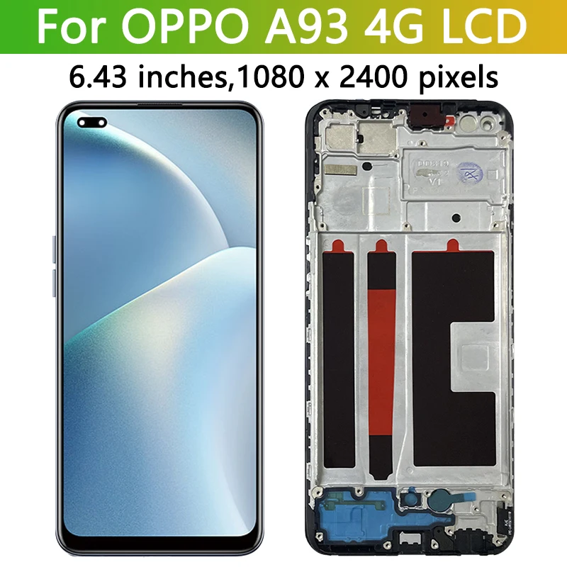 Ekran Super AMOLED do Oppo A93, wyświetlacz LCD z ekranem dotykowym i digitizerem do OPPO A93 4G CPH2121, CPH2123 — zdjęcie produktu 4
