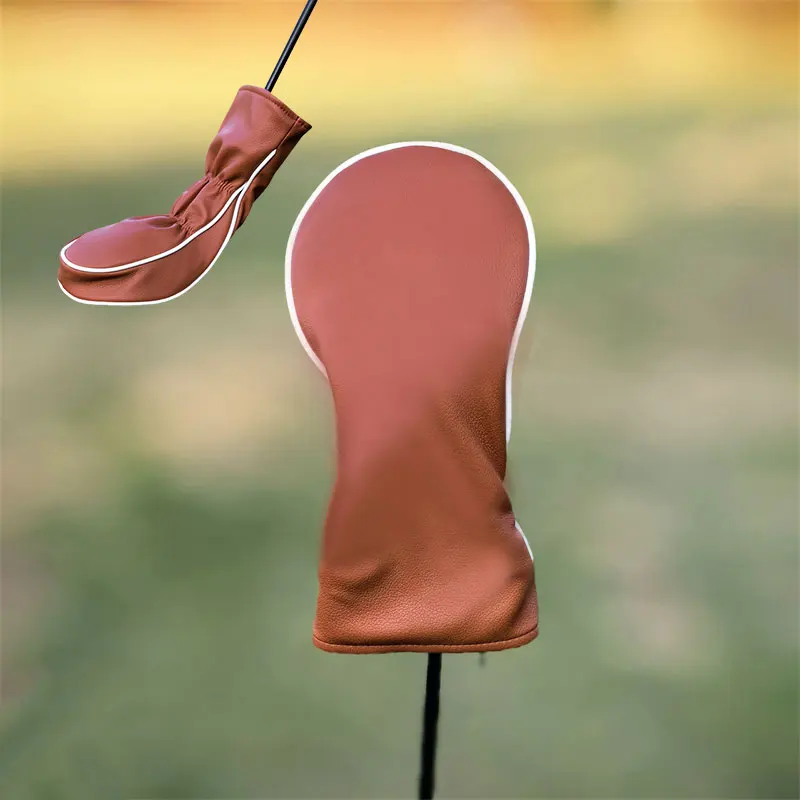 Fishermen M Golf Driver HeadCover Club Head Protective Covers Brown Color Protector Golf Supplies