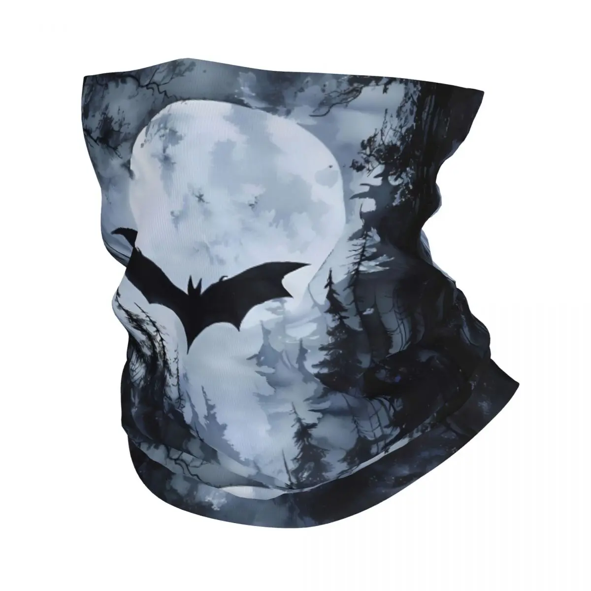 Bats Moon Thin Bandana Neck Gaiter Halloween Wrap Scarf Headband Neck Cover