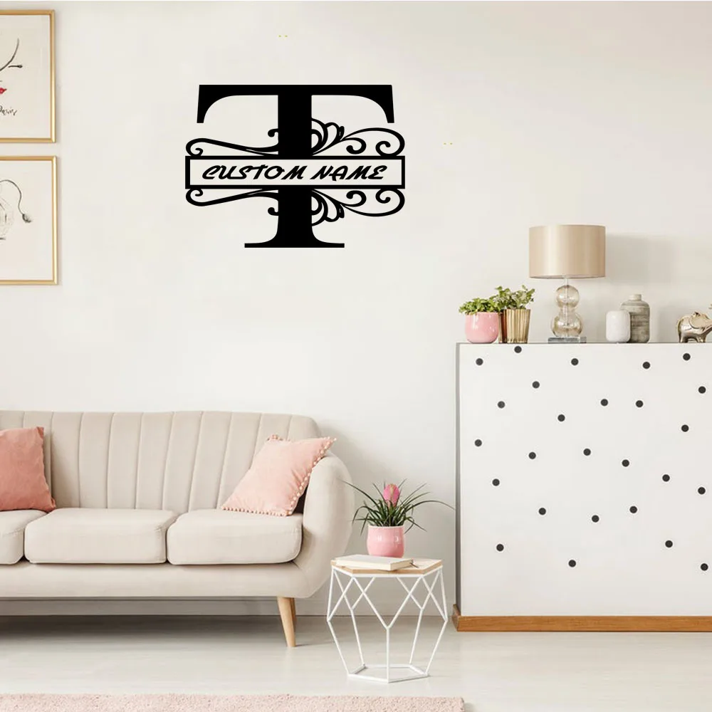 Autocollants muraux en vinyle avec lettres personnalisées, 1 pièce, joli autocollant mural avec nom et texte, pour décoration de porte, art mural