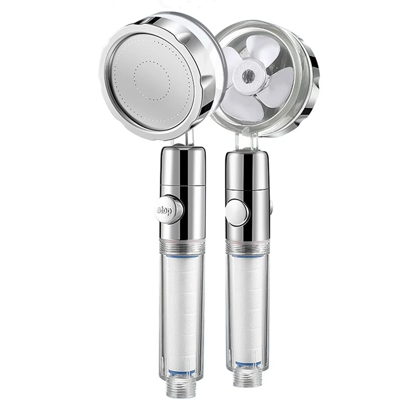 Supercharged Shower Head Shower Head High Pressure Shower Set Super Turbo Shower with 3 Spray Modes White