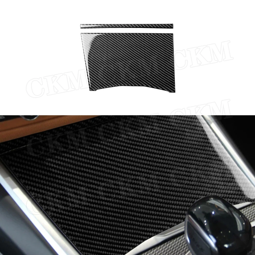 

Carbon Fiber Car Gear Shift Panel Multimedia Handrest Cup Lid Trim Stickers For BMW 3 Series G20 G28 2019 2020