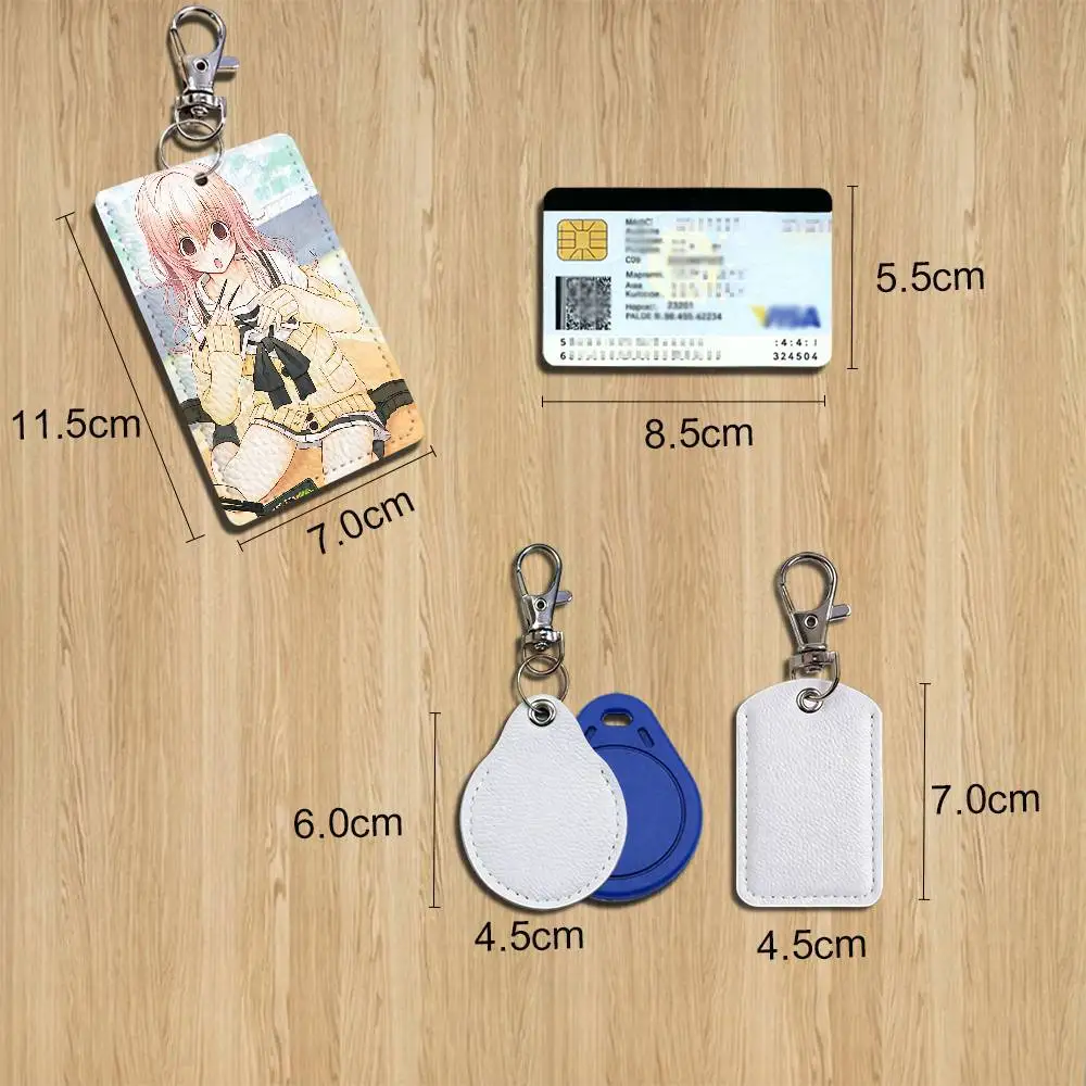 Emotional fiction Miyuki Sone Totono Leather Keychain Badge Holder with Lanyard - ID/Access Card Holder, Key Ring Accessory