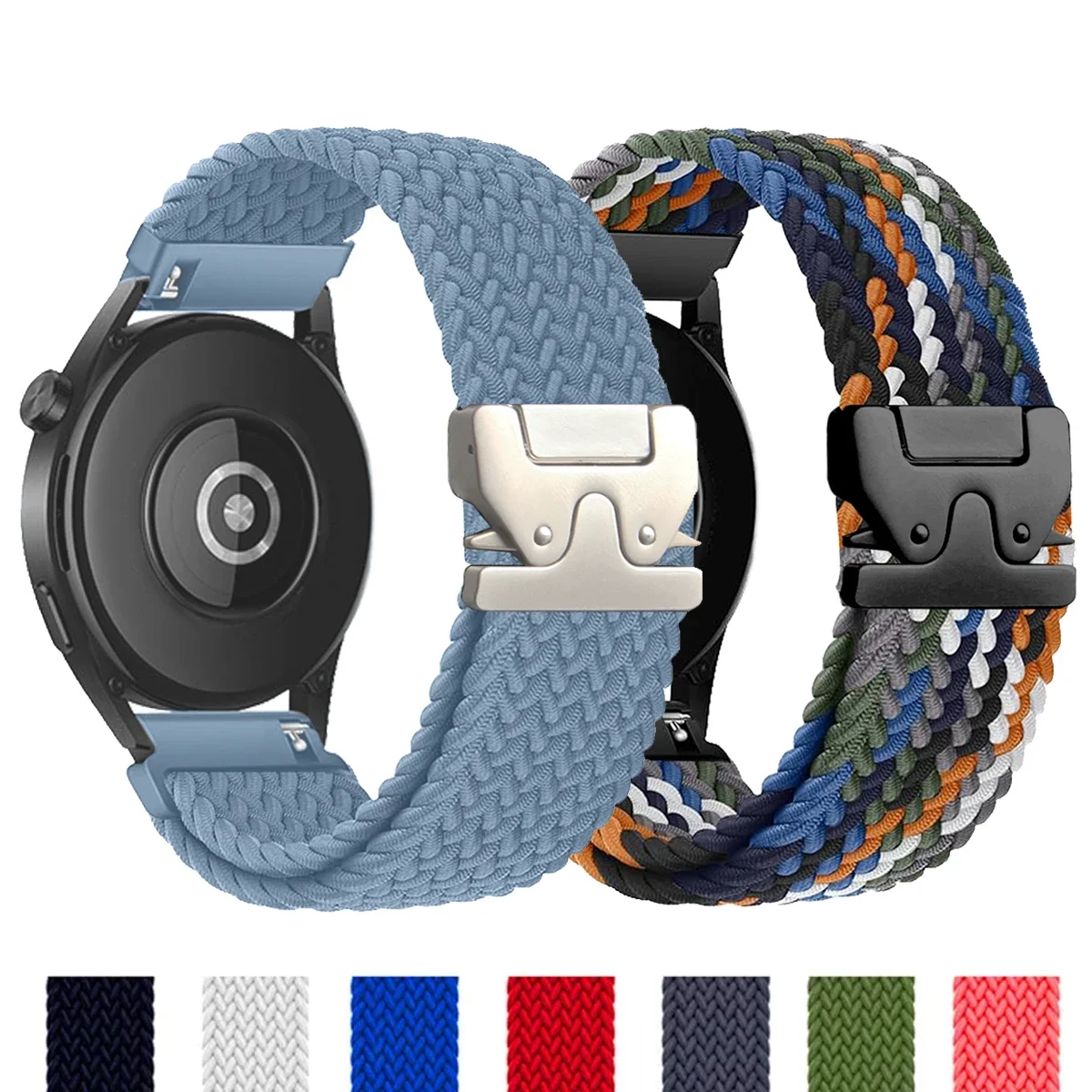 

20mm 22mm watch straps For Galaxy Watch 7/FE/6/5/pro/4/Classic Braided solo loop Bracelet correa Huawei watch GT 2 3 pro 4 band