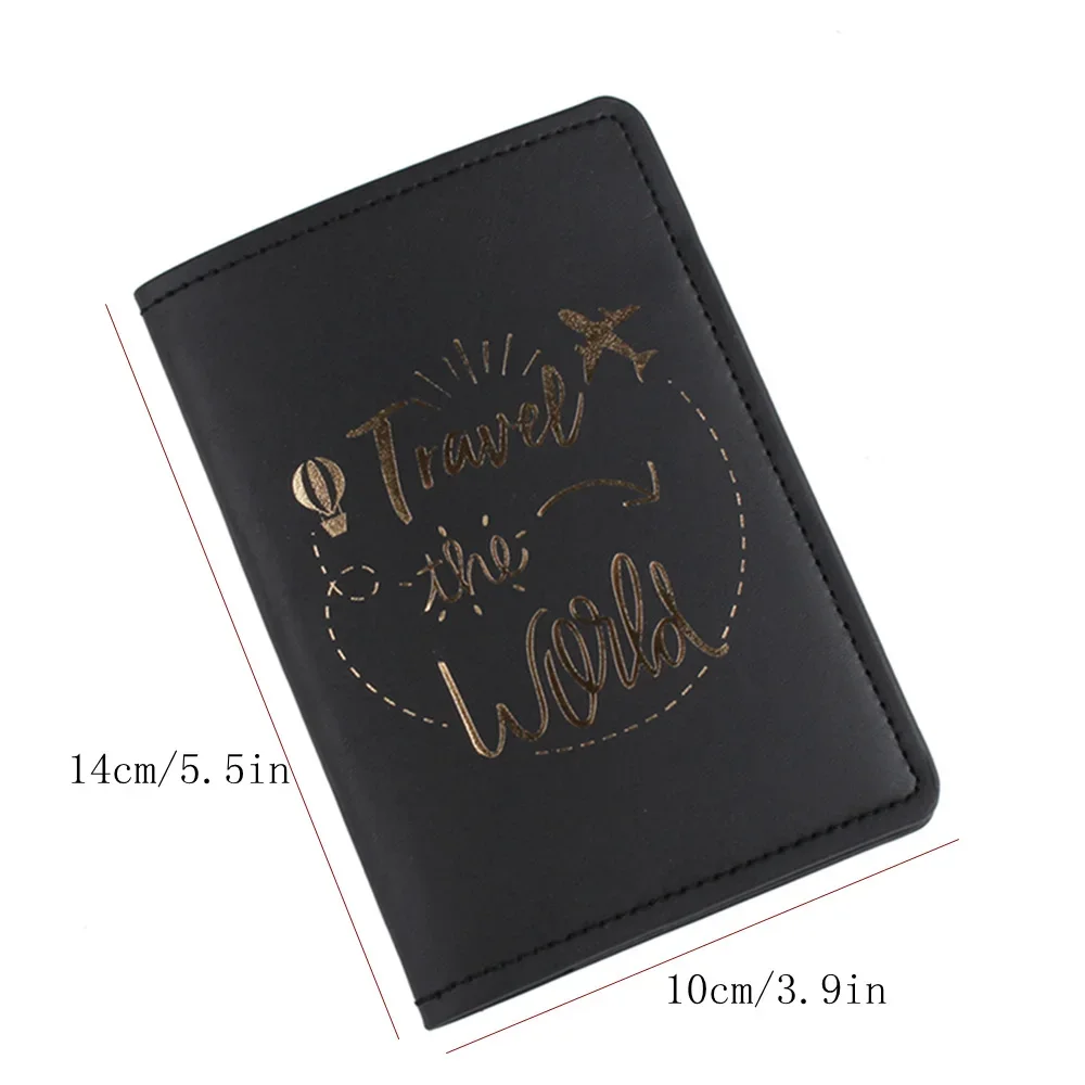 Letter Printing Pu Leather Travel Passport Cover Men Women Travel Passport Wallet Fashion ID Credit Card Passport Holder Case