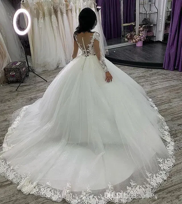 Robe de Mariée en Dentelle à Manches sulfet Traîne Simple, Personnalisée, pour Patients