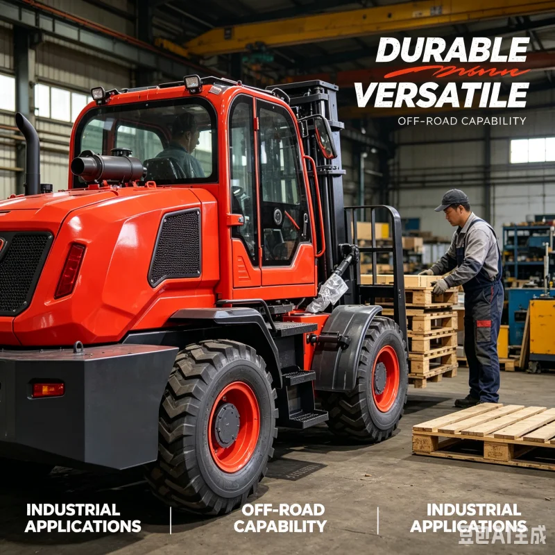 Hydraulic Lifting 4wd Rough Terrain Forklift For United States With Pneumatic Tires And High Ground Clearance For Off Road Use