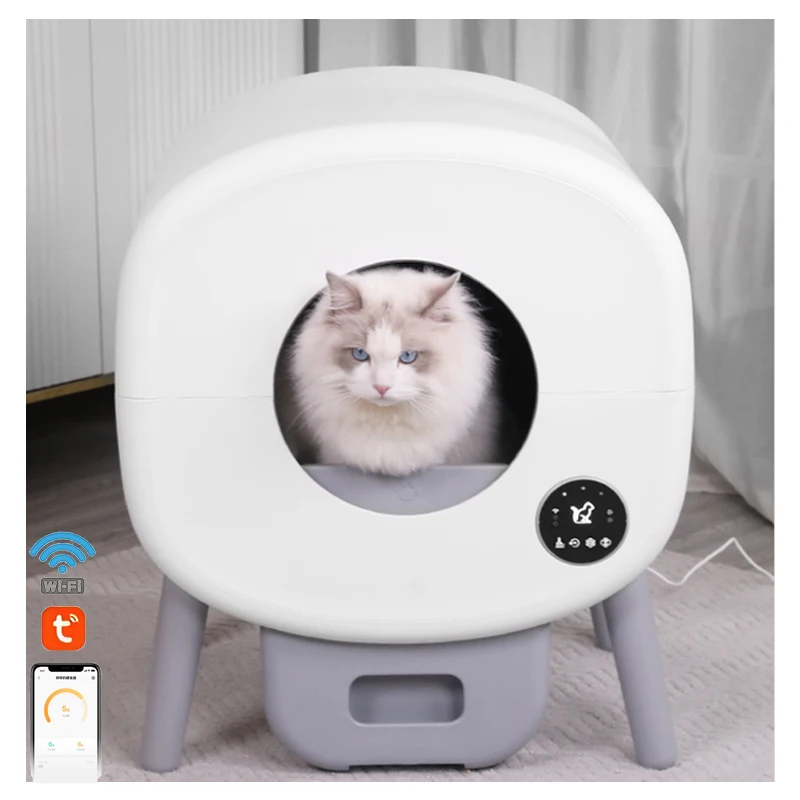 Bac à litière automatique pour chat, livre intelligent pour animaux de compagnie, produit avec accessoires