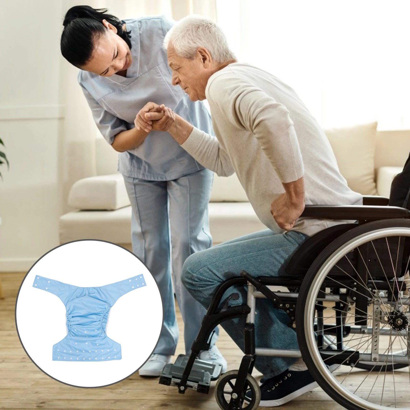 

1 pc Reusable Adult Diapers Washable Leakproof Briefs Overnight Heavy Absorption Comfortable Breathable Waterproof Practical