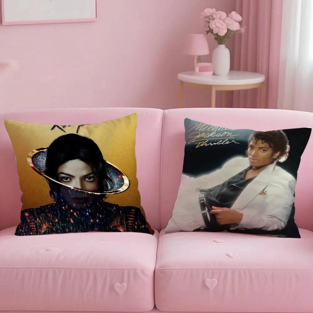 Michael Jackson Classic Double Sided HD Print Cushion Cover, Soft Easy-Wash Pillow for Bed Couch Office Travel Home Decor