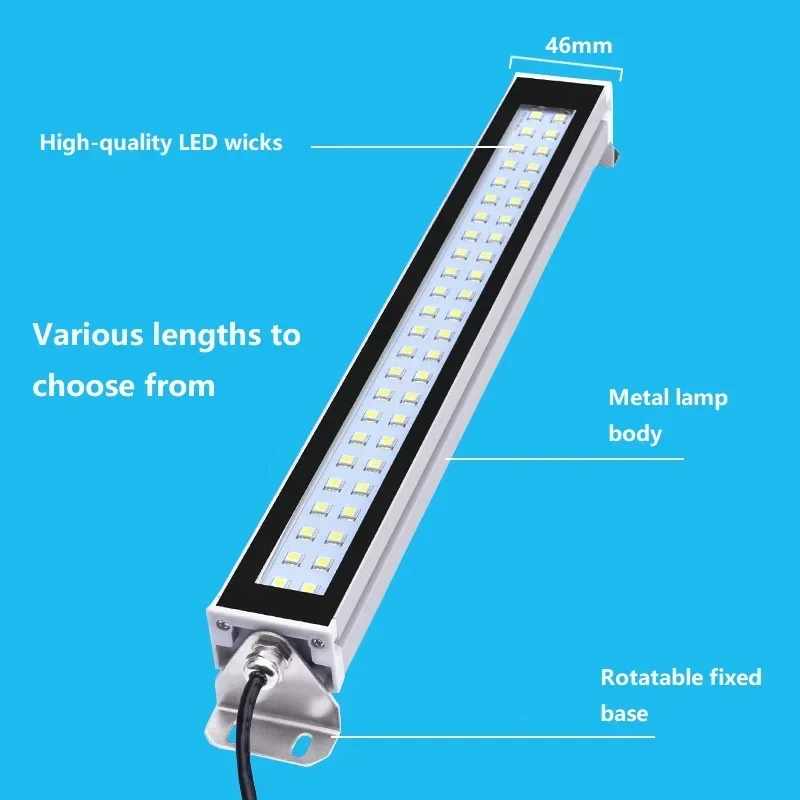 LED ورشة عمل مخرطة ضوء العمل الصناعية آلة التصنيع باستخدام الحاسب الآلي أداة ضوء العمل مقاوم للماء الخياطة الإضاءة مصباح سبائك الألومنيوم 110-220 فولت