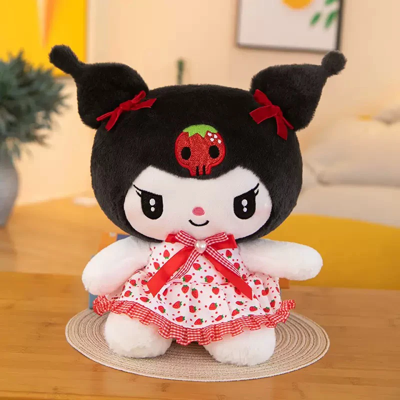 22-25cm Hello Kitty Kuromi Pillow KT Plush Toy Girls Soft Stuffed Animal Toys Heart My Melody Cinnamoroll Stuff Doll Gifts... ﻿