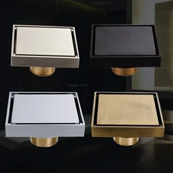 Bathroom Brass Floor Drain Square Tile Insert Invisible Floor Drain 100x100mm Bathroom Balcony Anti Odor Shower Drain