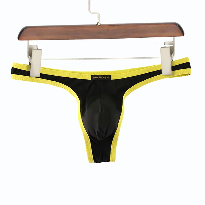 

Men's Bulge Thong Gays Sexy Mid Waist U Convex Pouch T Back Underwear Elastic Comfortable Sissy Erotic Open Buttocks Underpants