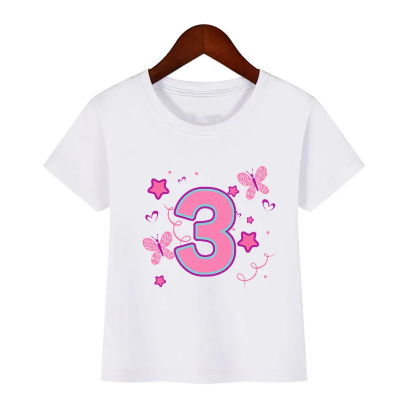 Summer Boys Girls Team Clothing Children Short Sleeve T Shirts Boys Tees Kids Clothes Birthday Number Print T Shirt