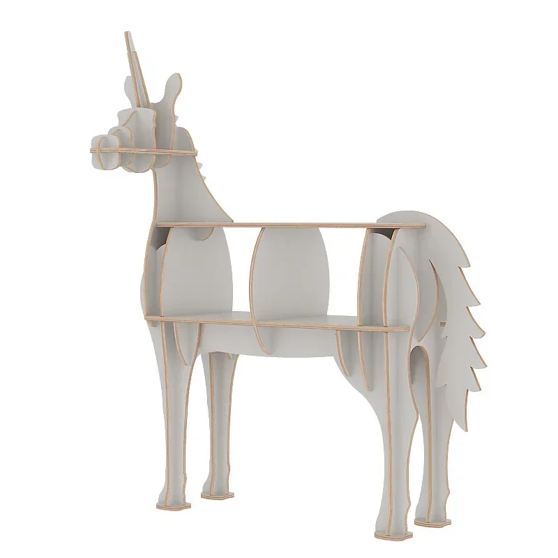 Nordic unicorn bookshelf shelf window clothing store display shelf animal shape study bookcase storage