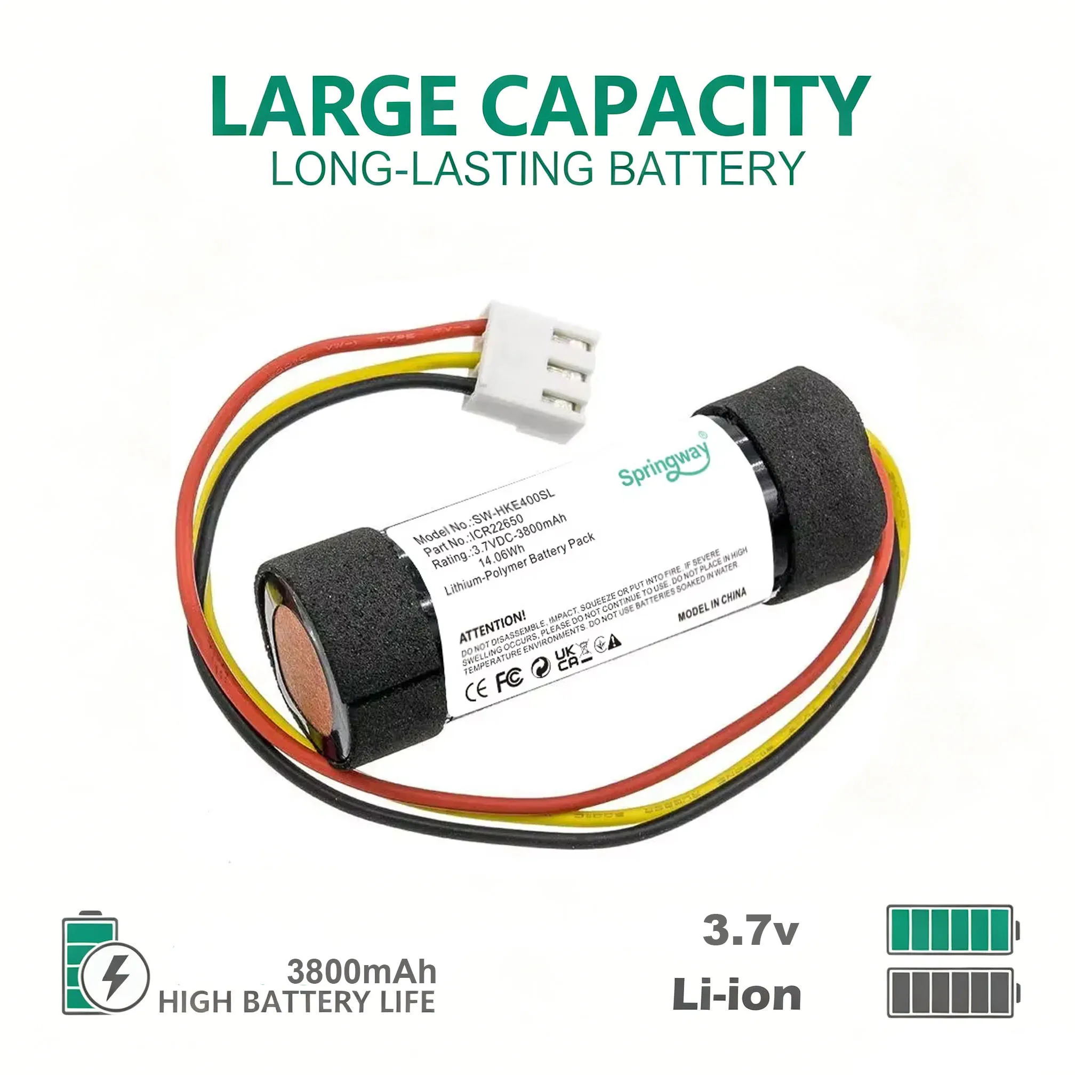 3.7V 3800mAh Speaker Battery ICR22650 for HARMAN&KARDON Onyx Studio 4