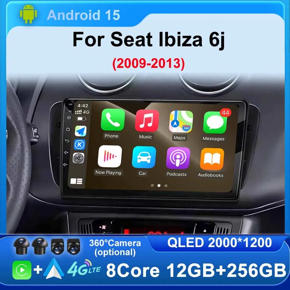 

Car Stereo Audio for Seat Ibiza 6j 2009-2013 MK4 Wireless Carplay Android Auto Multimedia Video Player 2din FM DSP GPS Head Unit