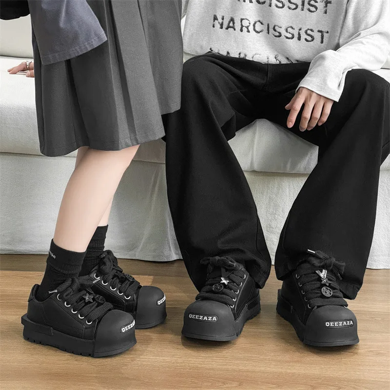 2025 Big Head Niche Board Men and Women Boots Couples Original Design Bread Thick Sole Heightening High Street Tide Shoes