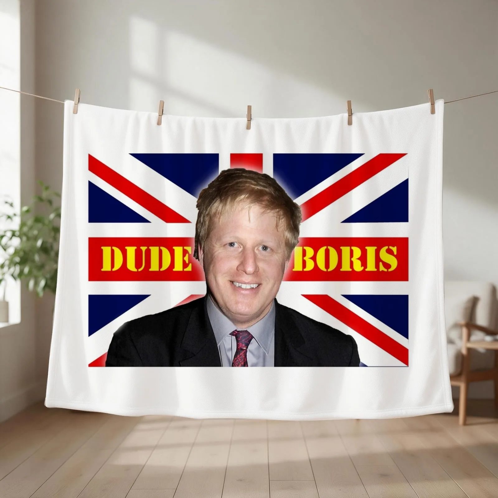 DUDE BORIS UK Prime Minister Boris Johnson Throw Blanket Flannel Soft Plaid Flannel Fabric Thin Blankets