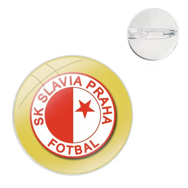 Glass Dome Brooches Shirt Lapel Bag Cute Badge Pins For Clothes Hat Accessories Sk Slavia Praha Czech Republic