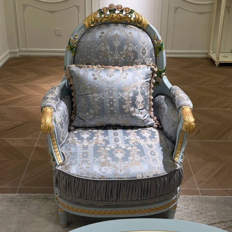 Hand painted flower jacquard relief decorative dressing chair leisure chair
