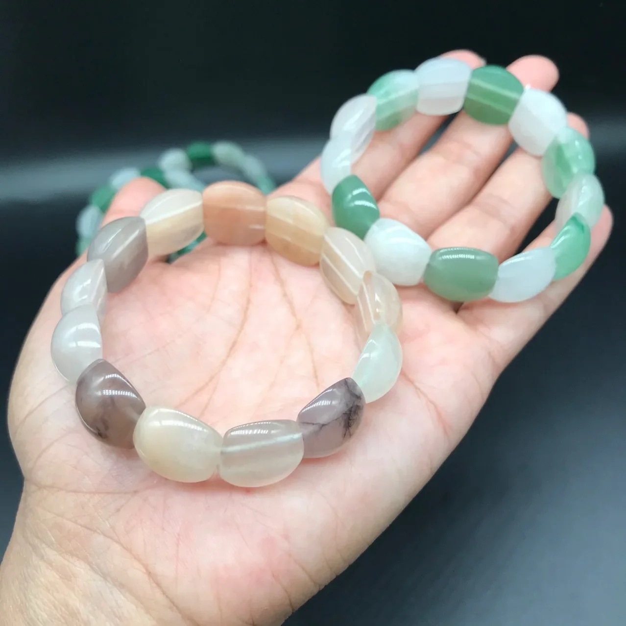 Golden silk jade violet bracelet hand Dongling jade white plus green ice transparent bracelet